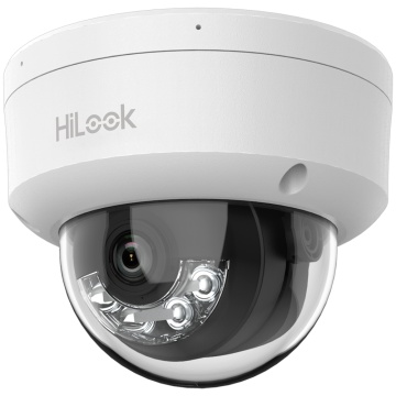 HILOOK - CAME DOME IP - Résolution 8 mégapixels (3840x2160) - 2,8 mm Lens | Microphone intégré - Lumière hybride 30 m | POE IEEE802.3AF - Détection de mouvement 2.0 | IP67 | IK08