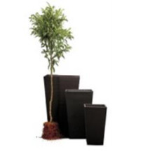 KETER 193917 POTE DE RATTAN PEQUENO com base quadrada
