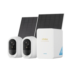 Kit AOV Air 5MP com HUB e painel solar 3W - Compatível com o NVR IMOU - Wi-Fi 6 Dual / 5000 mAh / Smart Full Color Night - PIR e AOV / Deteção IMOU SENSE - Smart Hub / Cross-Cam Video / 6 Canais 4K - Áudio bidirecional / Sirene / IP67