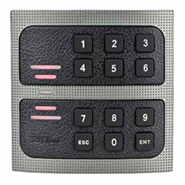 Leitor de acesso - Acesso com cartão MF/LEGIC/HID/Felica e PIN - Indicador LED e acústico - Wiegand 34 - Compatível com controladoras ZKTeco - Apto para exterior IP64