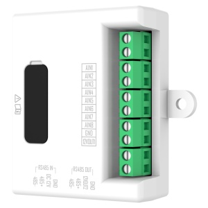 Módulo extensor de entrada de alarme - 8 canais de entrada de alarme - 1 canal de saída de 12 VDC - Conexão RS485 - Compatível com o videoporteiro modular da Hikvision - Ligação de extensores em cascata