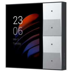 Moniteur Linux pour Domotic - 3,27 "Affichage TFT - Audio bidirectionnel | Moniteur vidéo Porter - TCP / IP, WiFi, Bluetooth, Zigbee, KNX, SIP - Capteurs environnementaux 2 Relais - Connexion via le nuage | 4 Boutons physiques