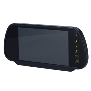 Monitor com formato de retrovisor - Compatível com Streamax - Sinal de vídeo composto - 2 canais de vídeo
