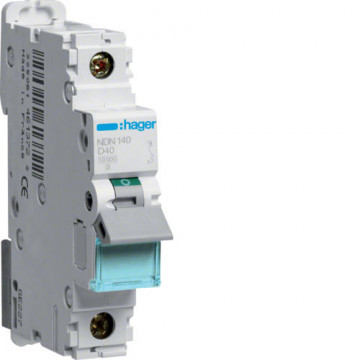 NDN140 - Breaker 1p 40a D 10/15ka 1m Hager Ean: 3250614611506