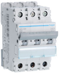NEN320 - Interruttore automatico 3P 20A B 6/10kA 3M HAGER EAN:3250614619854