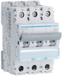 NFN340 - Disjuntor 3P 40A C 6/10kA 3M HAGER EAN:3250614628337