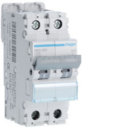 NKN220 - Disjuntor 2P 20A C 10/15kA 2M HAGER EAN:3250614629501