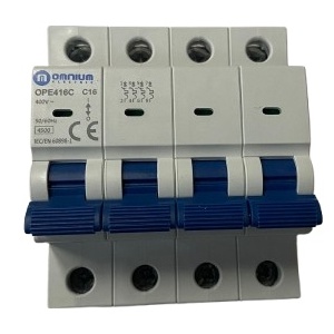 OPE416C - DISJUNTOR 16A 4 POLOS 4,5KA CURVA C OMNIUM ELECTRIC