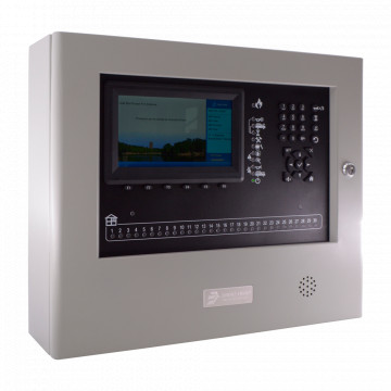 Panel de control analógico da Jade Pájaro con 1 enlace expandible - Hasta 200 dispositivos poner enlace - USB a cronograma e actualizar de datos - Mostrar Lcd a bandera de 7” - Certificados EN54-2, EN54-4
