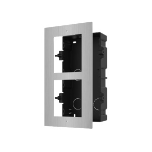 Panneau avant et boîte d'enregistrement marquée - jusqu'à 2 modules - Spécifique pour Hikvision Porters Video - Modules Hikvision - Boîte en plastique - Panneau fabriqué en acier inoxydable