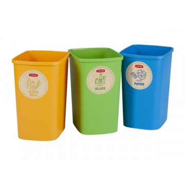 Paquete de 3 cubos de reciclaje Ecobina 10L
