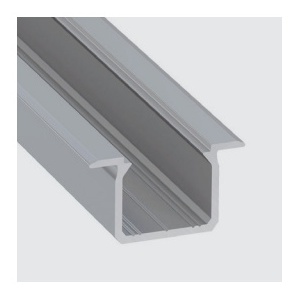 Perfil alum. Linha Basic Encastre 24x13x3000mm N/ Anodizado Tipo "U"
