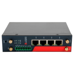 Router Hongdian Industrial 4G - 4G Cat 4 - 4 ports Poe + Ethernet RJ45 10/100/1000 - SIM 4G / 3G Carte Groove - RS232 PORTS