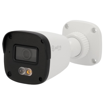Safre Smart - Bullet Camera IP B1 - Résolution 4 mégapixels (2566x1440) - 2,8 mm Lens | Détection de mouvement avancé - Double Lumière: IR + Plage blanche 20 m | Microphone - IP67 Imperméabilité | Poe (IEEE802.3af)