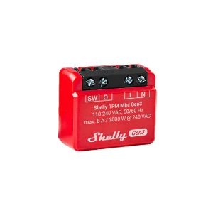 SHELLY 1PM MINI GEN3 – MINI-MODUL INTER AUTOMATION WiFi 110/240VAC 8A