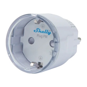 Shelly Plug PM Gen3 (Branco) - Medição de tensão, corrente e energia - Sem relé: abastecimento sempre garantido - WiFi 2.4GHz / Bluetooth / Matter / Range Ext - Suporta AC 230V / 3680W / 16A - Compatível com Apple HomeKit / Alexa e Google