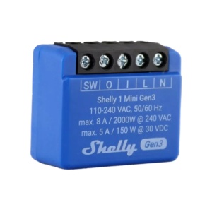 SHELLY1MINIGEN3 - Mini módulo interruptor para automação WiFi 110/240VAC - 8A