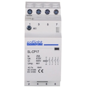 SOFLIGHT - SLCP17425-4NO-230 - Contactor Modular 2 Modulos 4P (4NO) 230V 25A
