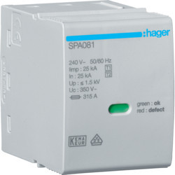 Spa081 - Cart. Recharg L-N/PEN 350V 25KA HAGER EAN: 3250615514820