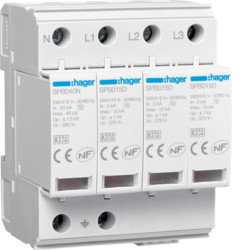 SPB415R - limite. sur. 4P T2 TNS / TT 15KA C. A. Hager Ean: 3250615515575