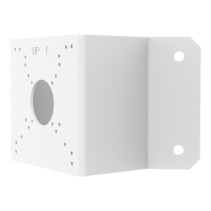 Suporte de esquina - Para câmaras bullet e dome - Apto para uso no exterior - Cor branco - Passador de cabos - 127 mm (Al) x 207 (Lg) x 115.6 (Pf) mm