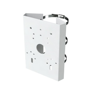 Suporte de mastro/pólo Safire Smart - Para câmaras domo motorizadas - Intervalo diâmetro 118~140 mm - Fabrico de aço laminado SPCC - Cor branca 215 (A) x 164.7 (L) x 54 (P) mm - Passador de cabos