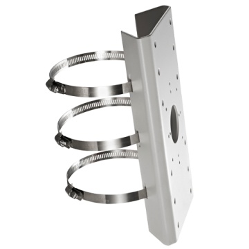 Suporte para mastros/postes - Para câmaras bullet - Intervalo diâmetro 67~127 mm - Apto para uso no exterior - Cor branca 250 (A) x 127 (L) x 56 (A) x [%VAR%] (P) mm - Passador de cabos