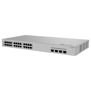 Switch gerenciável L2+ - 24 portas Gigabit Ethernet PoE+ de acesso - 4 portas de ligação 2.5GE SFP de alta velocidade - Orçamento de potência PoE massivo de 400 W - Capacidade de comutação de 98 Gbps e 73 Mpps - Gestão avançada através da Web, CLI, SNMP e