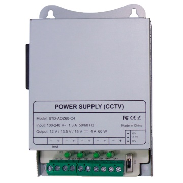 Switching Power Source - DC Exit 12 V 5 A / 60 W - 8 Outputs - Voltage input 100 V ~ 240 V - 33 (AL) X 122 (FO) X 83 (AN) MM - Carril Din Assembly