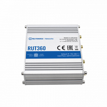 Teltonika Router 4G Industrial - 2 ports Ethernet RJ45 Fast Ethernet - 4G (LTE) Cat 6 à 300Mbps - 2x entrées + 2x sorties numériques - Wi -fi 802.11b / g / n 2,4 GHz - Boîte en alumine