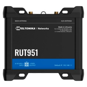 Teltonika Router 4G Industrial - 4 ports Ethernet RJ45 Fast Ethernet - Dual SIM 4G (LTE) Cat 4 to 150Mbps - 1x input + 1x digital outputs - Wi -Fi 802.11b/g/n 2.4GHz - Aluminum box