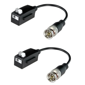 Transceptor passivo por par trançado SAFIRE - Otimizado para HDTVI, HDCVI e AHD - 1 canal de vídeo - Passivo, conector de 2 pinos - Alcance: 200 m - 2 unidades