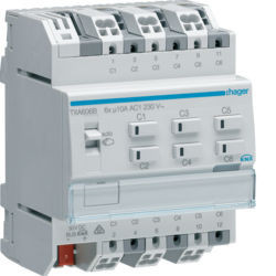 TXA606B - Actor Bin./EST. 6 canaux 10a KNX Hager Ean: 3250616048850