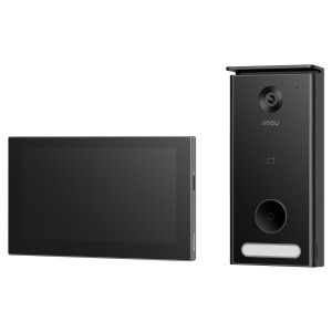 Videoporteiro Inteligente VDP7 PoE 5MP - Ligação PoE - Lente 2.3mm / Ecrã 7" - Área de privacidade personalizável - IMOU SENSE humanos e veículos - Para utilização no exterior