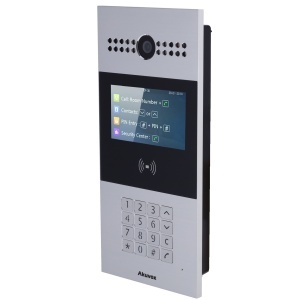 Videoporteiro IP - Câmara 2 Mpx | Áudio bidirecional - Abertura com cartão EM/MF e PIN | 3 relés - Apartamentos | PoE, SIP standard - Ecrã TFT 4.3" | Manutenção da cloud - Ligação via Cloud | Saída 12V