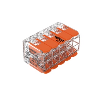 WAGO - Ligadeur compact avec leviers | jusqu'à 4 mm² | Transparent | 10 conducteurs | Température ambiante Max. 85 ° C | Réf 221-420