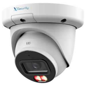 X-Security Câmara IP Turret - 4 Megapixel (2688x1520) - Lente 2.8 mm - WDR 120dB | Alcance IV e Luz Branca 50 m - WizSense, com classificação de pessoas e veículos - MicroSD IP67 | PoE | Microfone integrado