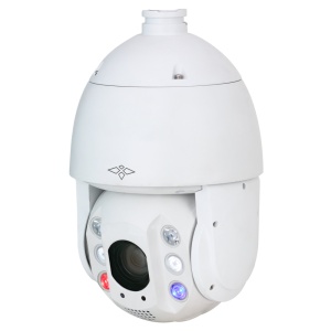 X -Security IP Chamber PTZ 4 Gamma MPX Pro - Lentille varifocale 4,8 ~ 154 mm (zoom optique 32x)) - Double Lumière | IV 150 m | Lumière blanche 50 m - IV (protection du périmètre) | SDM 4.0 - Détection du visage | Suivi automatique | Starlight - IP66 | Audio | Alarmes | Poe + | Micro
