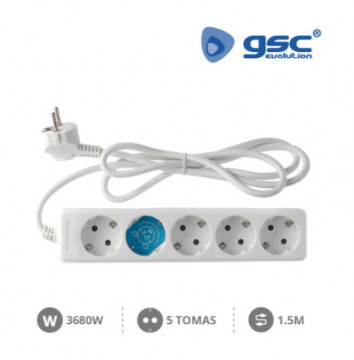000000012 - 8436021940124Base múltiple 5T (3x1,5mm) 1,5M Blanco