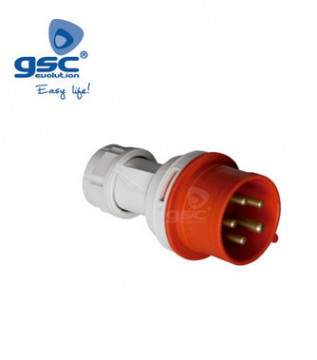002300388 - 8436021943880Cetac 5P Stecker (3P+N+t) 16A IP44 Rot