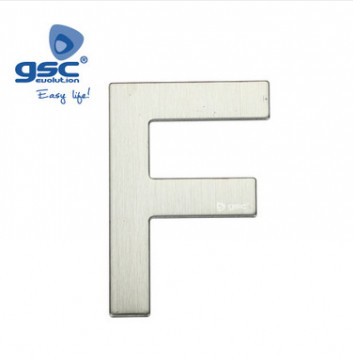 003302625 - 8433373026254Letra da puerta F em acero inoxidable con adhesivo