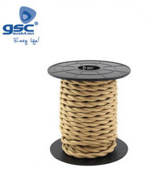 003902981 - 8433373029811Cabo têxtil 10M (2x0,75mm) trançado Castanho Claro