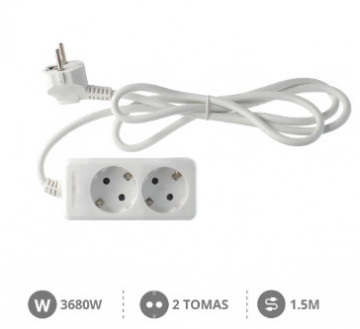 100005009 - 8433373071506Base múltipla 2T (3x1,5mm) 1,5M Branco