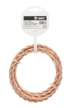 101025015 - 8433373069763Textilkabel 2,5 m (2 x 0,75 mm), geflochtenes Kupfer