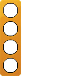 10142334 - R.1 - marco x4, Acrílico naranja/negro HAGER Ean:4011334400080