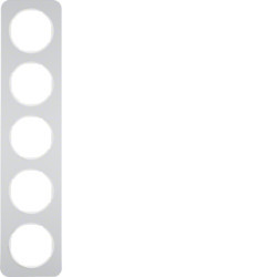 10152174 - R.1 - marco x5 Aluminio, blanco HAGER Ean:4011334392927