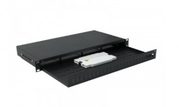 19-Zoll-1U-Rack-Einschub, bis zu 24 SC-Duplex- oder LC-Quad-Anschlüsse (Tiefe 236 mm)