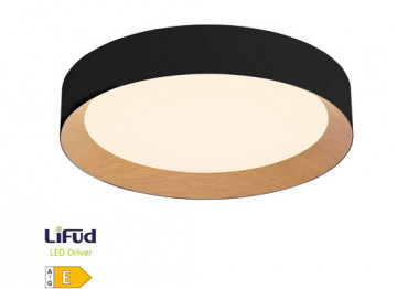 203605088 - 8433373069329PLAFON LED PERANKA 65W 4000K Black + Effet de bois