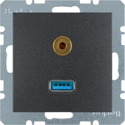 3315391606 - S.1 / B.X - USB / Jack 3,5 mm, Antrac Mate Hager EAN: 4011334330158