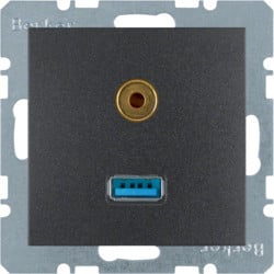 3315391606 - S.1/B.x - USB / jack 3.5mm, antrac Té de hierbas HAGER Ean:4011334330158